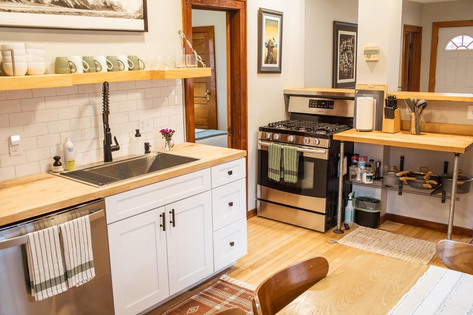 Cozy kitchen with rustic charm and modern amenities