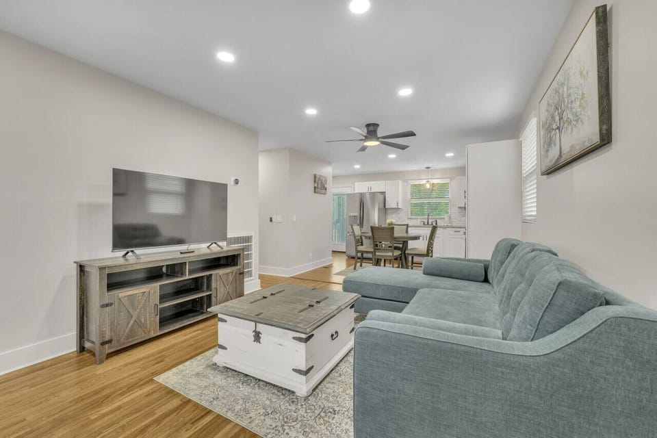 Open concept living and dining
