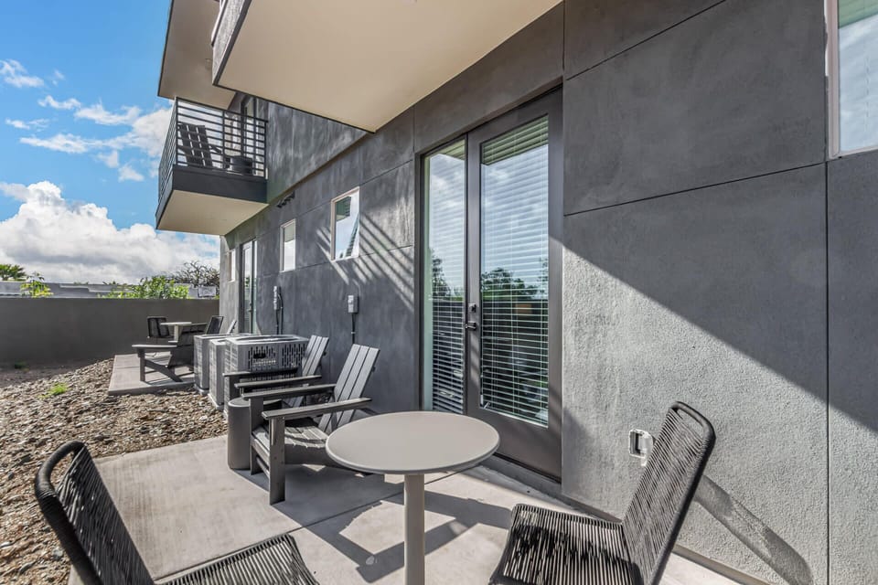Patio with Seating Perfect for Morning Coffee or Evening Wine