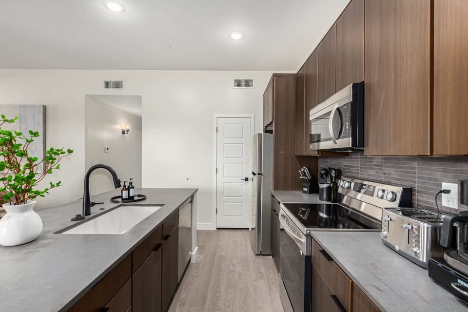 Modern and Functional Kitchen with Stainless Steel Appliances