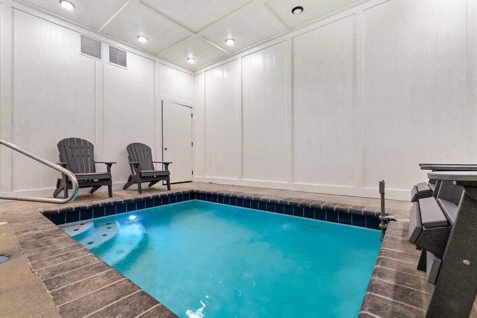 Dive into fun in your private  3-5' depth heated pool, just steps from relaxation!