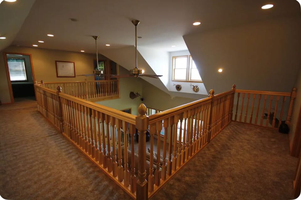 upstairs 
