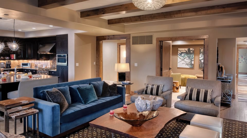 Great Room, Main Level - Cozy fireplace and slopeside views