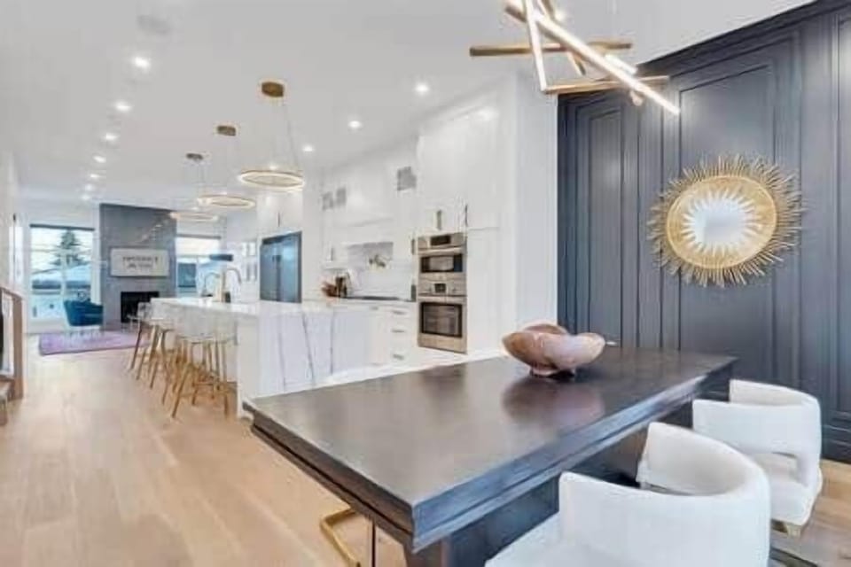 Overview of Main Floor, with Custom Maple Dining Table 