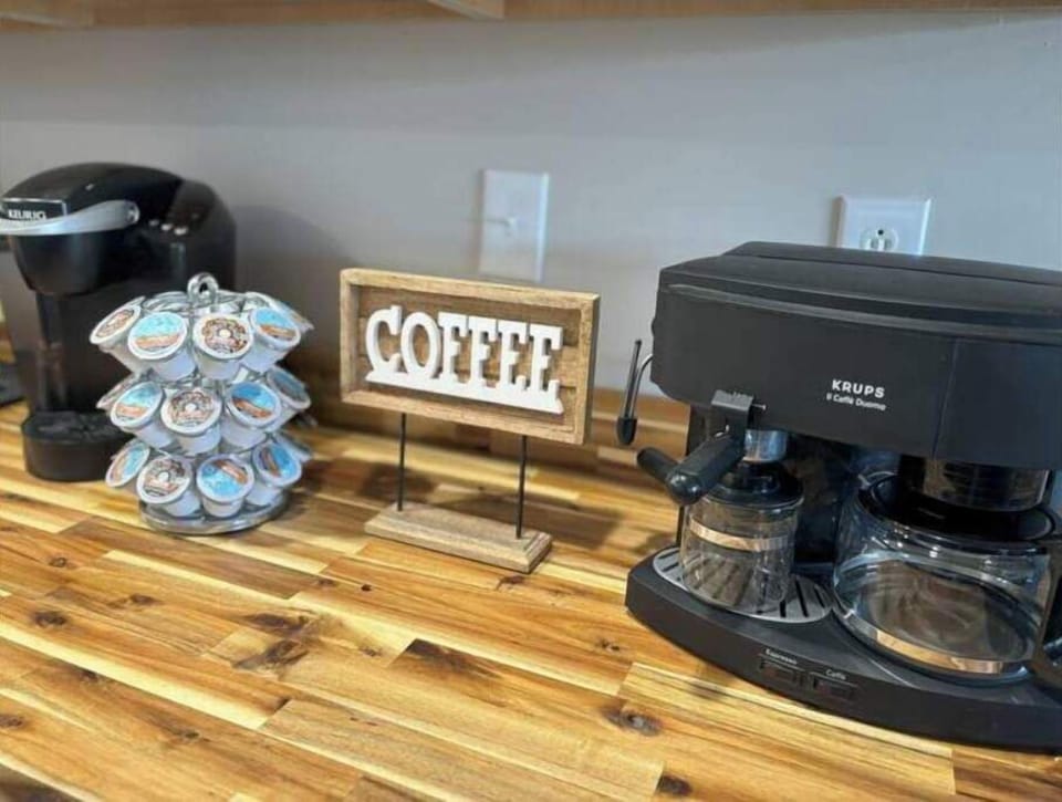 Enjoy your morning coffee by having a Keurig or making a pot!