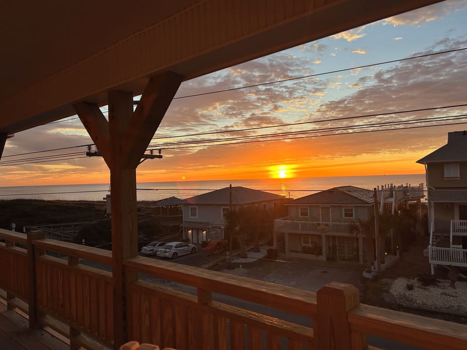 Sunrise from the top deck.
