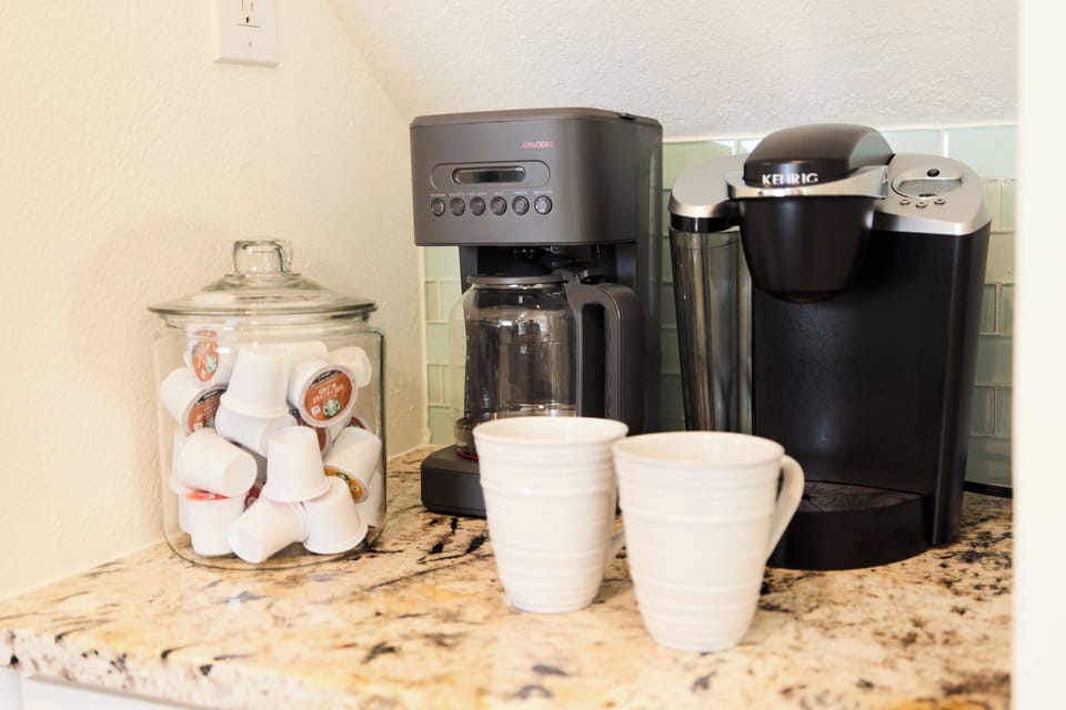 Coffee maker and Keurig.