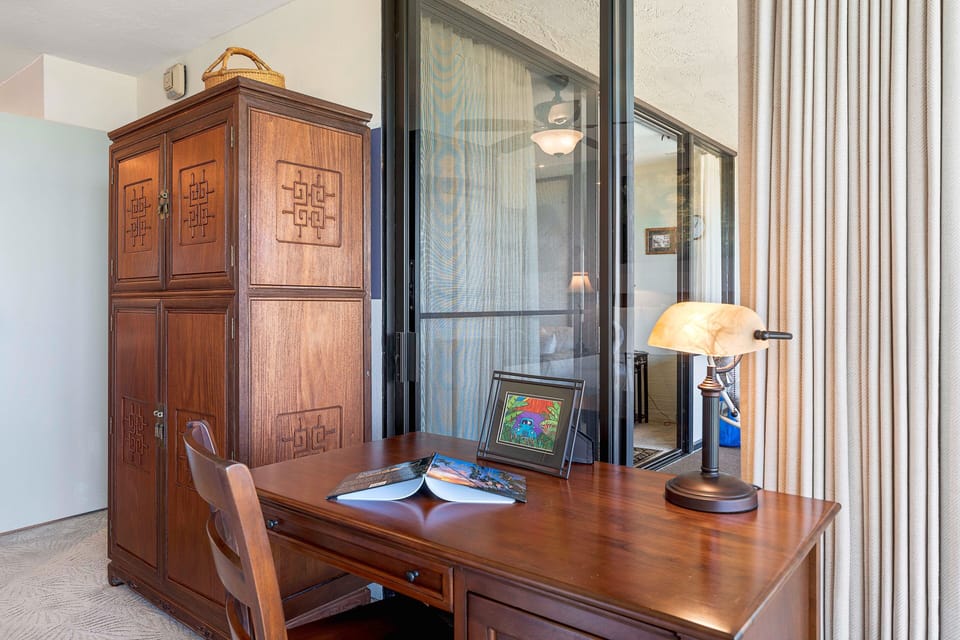 Desk in primary bedroom