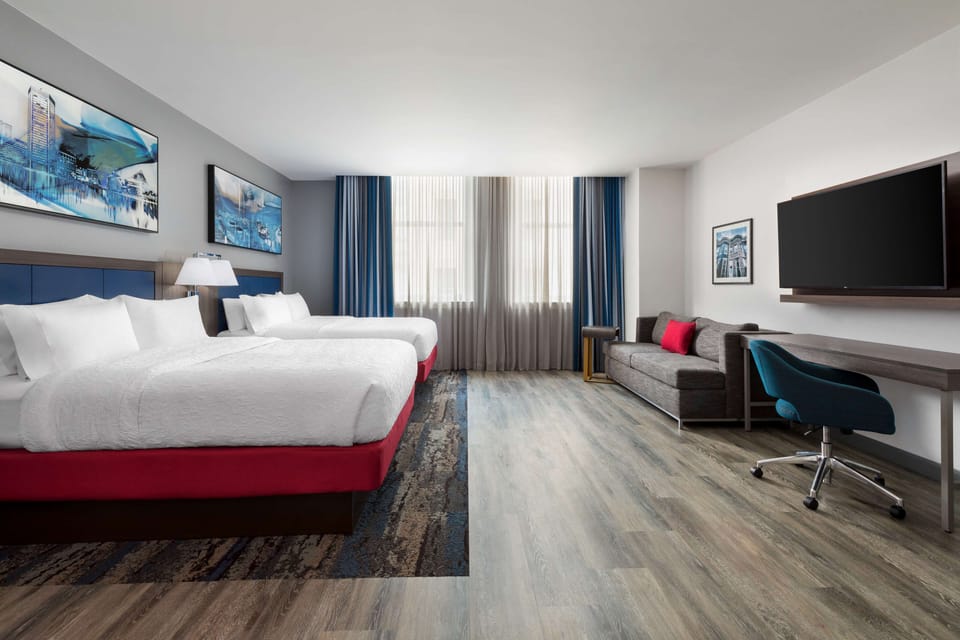Premium bedding, pillowtop beds, in-room safe, desk
