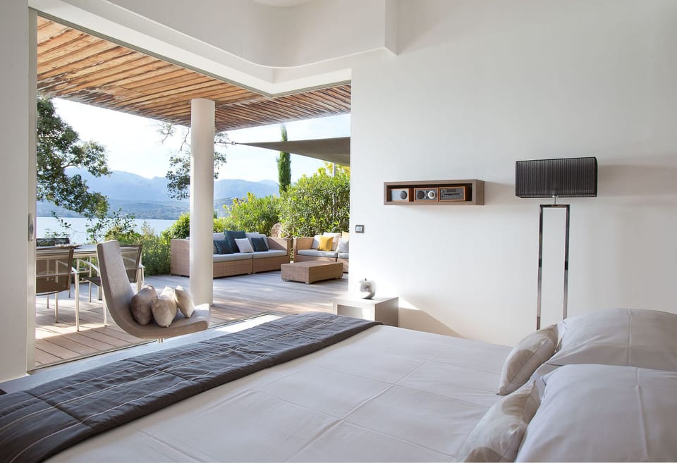 Villa, Private Pool, Sea View | Premium bedding, minibar, in-room safe, desk