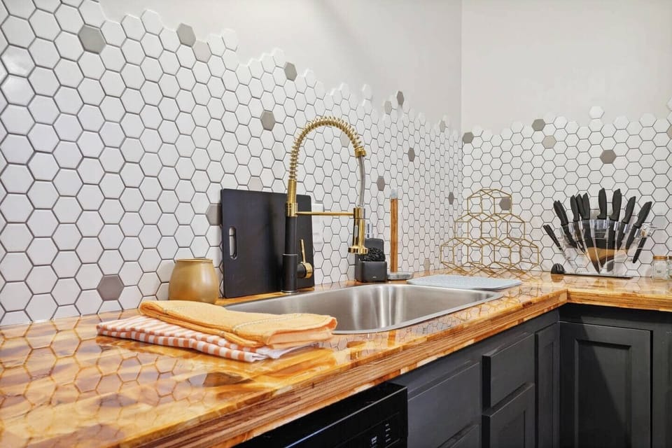Expertly designed kitchen with garbage disposal