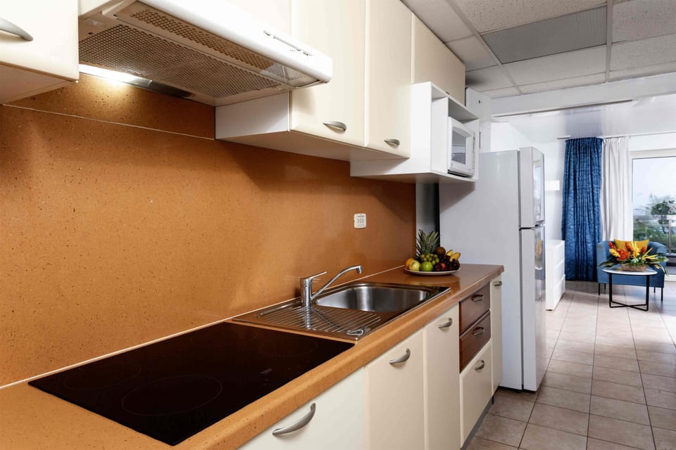 Studio, 1 Bedroom, Balcony, Ocean View | Private kitchenette | Coffee/tea maker, full-size fridge, microwave, oven
