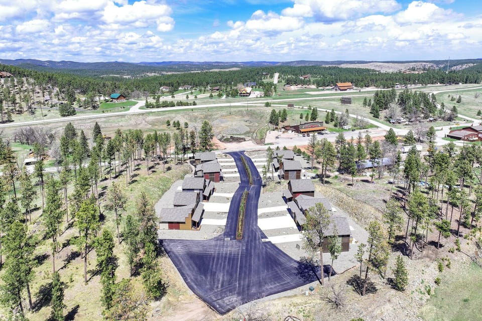 Aerial view of Rockerville Gold Town Lodging.