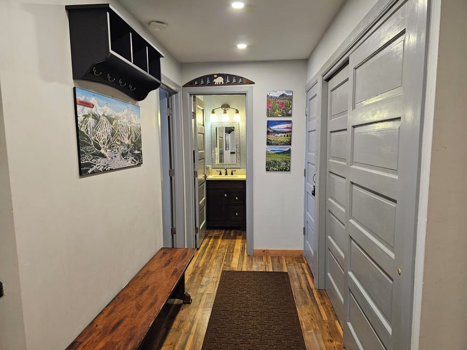Hallway leading to bathroom