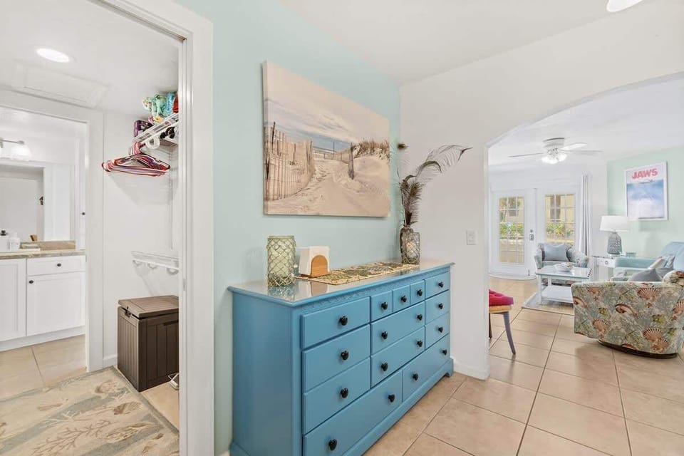 Access the bathroom from the living space