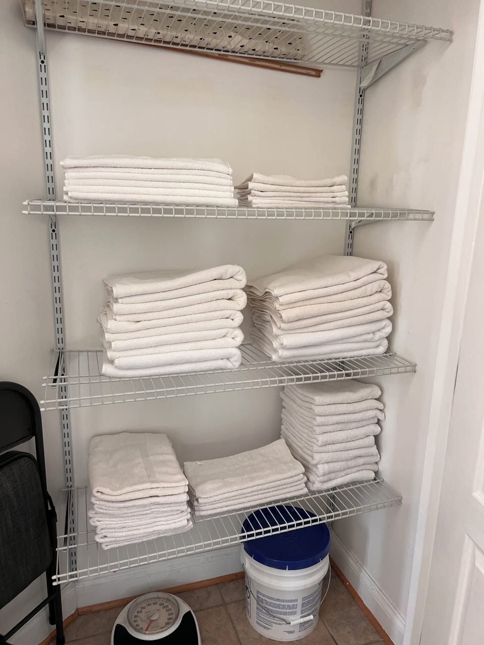 Towels by laundry room
