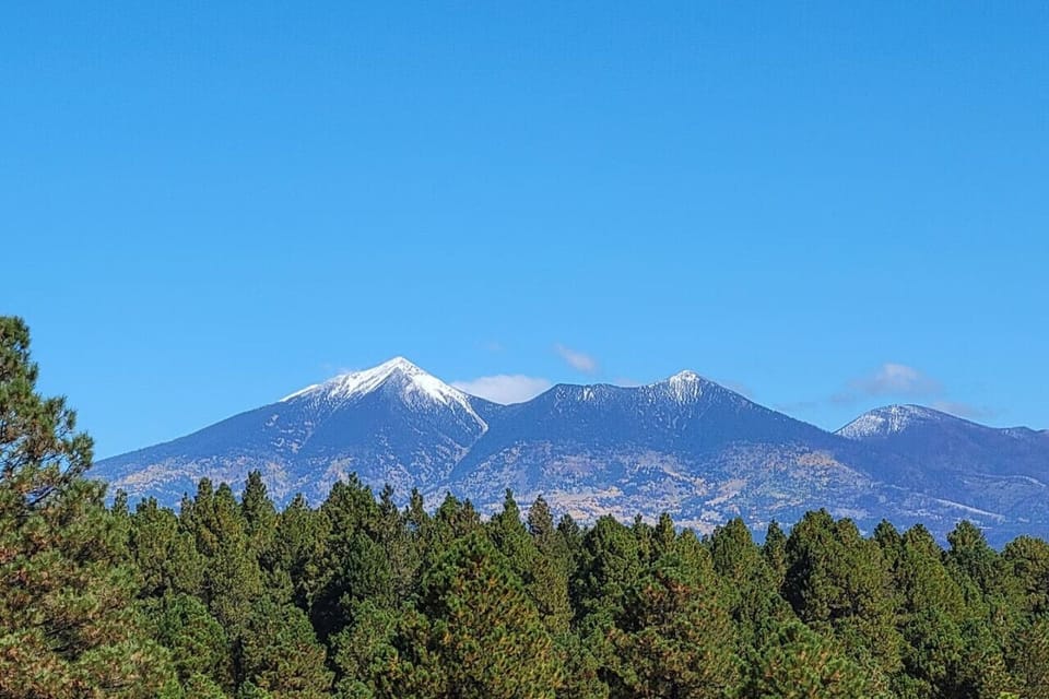 Flagstaff is nestled at the base of the San Francisco Peaks
