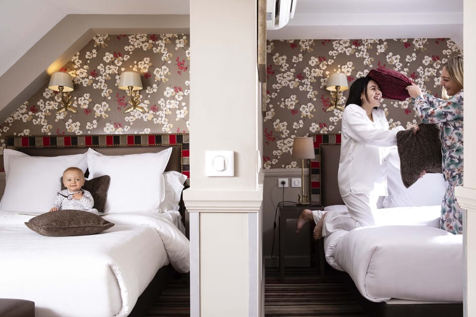 Quadruple Room, stairway access | Premium bedding, minibar, in-room safe, desk
