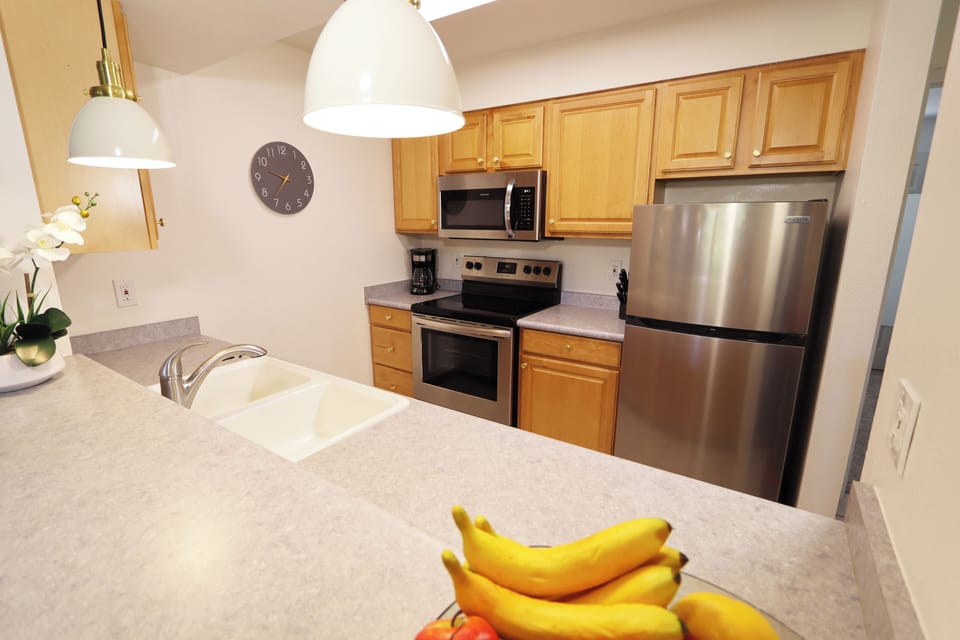 A chef's dream kitchen featuring high-end finishes and plenty of prep space.