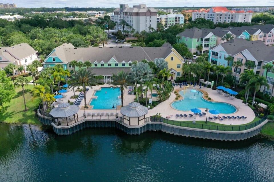 Resort Style Heated Pools at Clubhouse#Disney #Parks #kingdom #springs #Vacation #Rental #waterpark #Kissimmee #Orlando #universal #citywalk #hotspot #shortstay #longstay #resort #calypsokay #runawaybeachclub