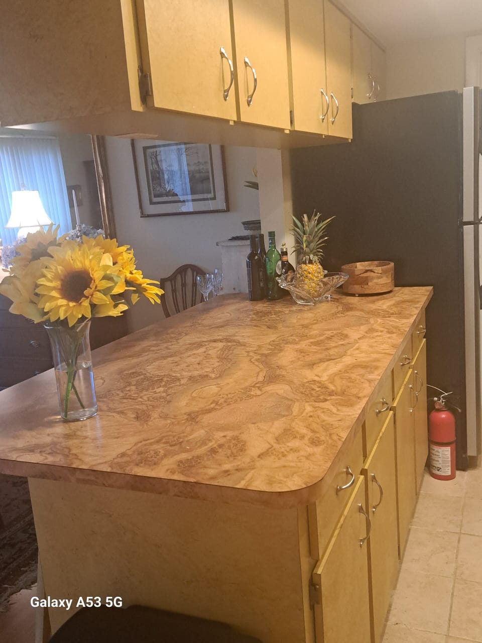 kitchen counter and eat in