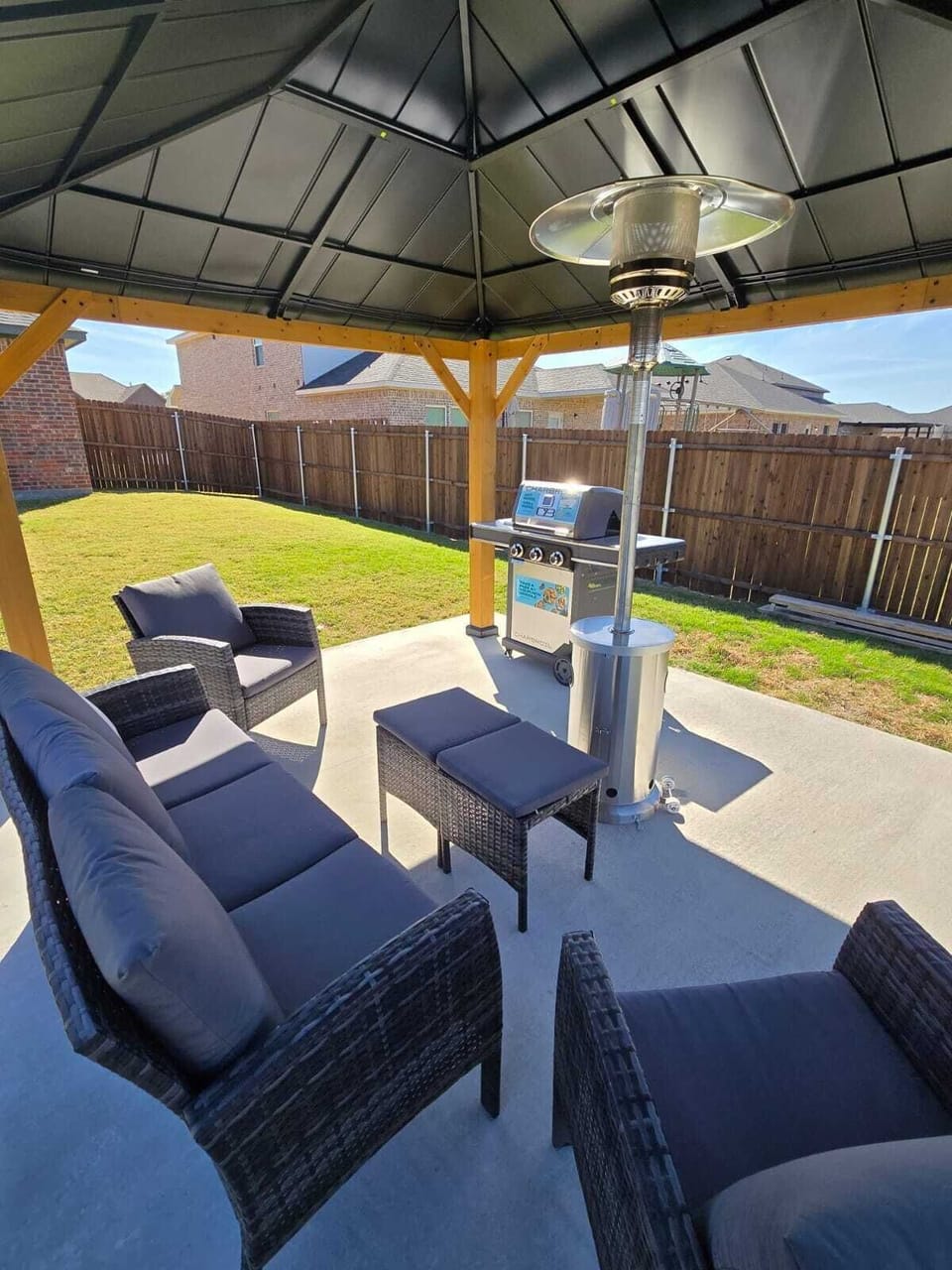 Gazebo, Outdoor sitting, Heater, Grill