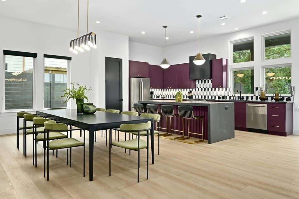 Open concept living room, kitchen and dining room!  The perfect place for gatherings!