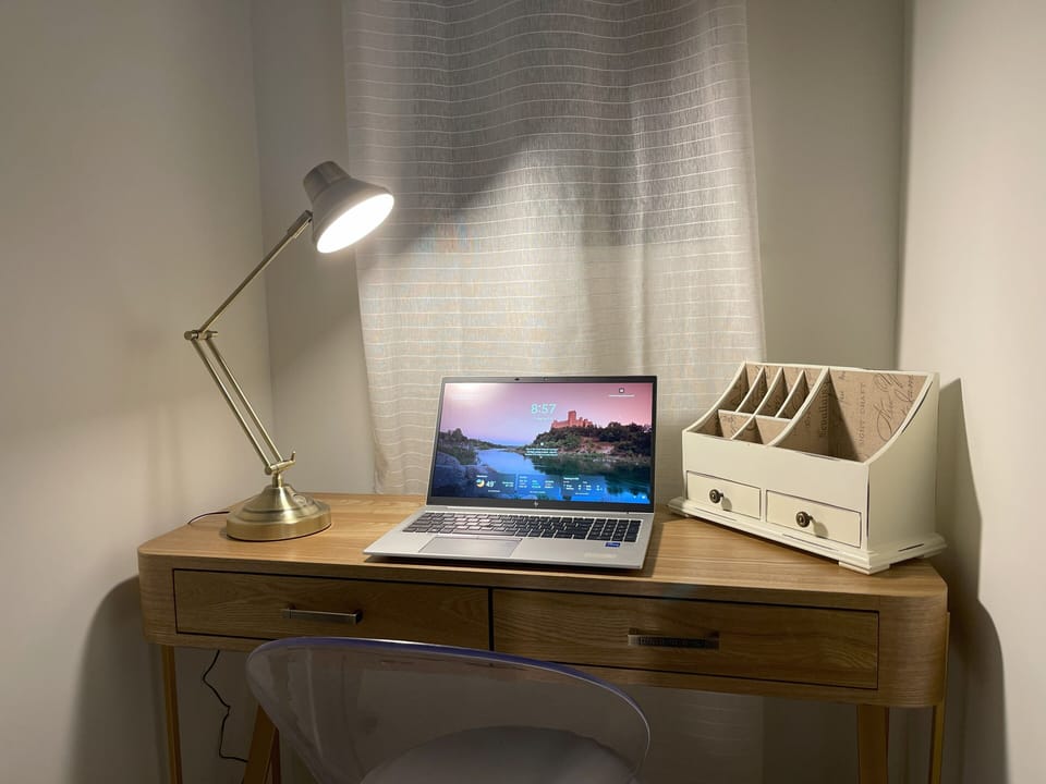 Workspace in 2nd bedroom (small window has ocean view!)