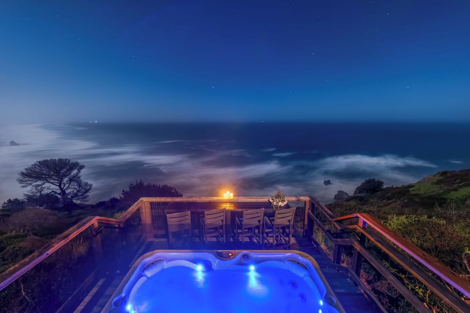 Spectacular starry sky and tidal coastline as seen in a clear night