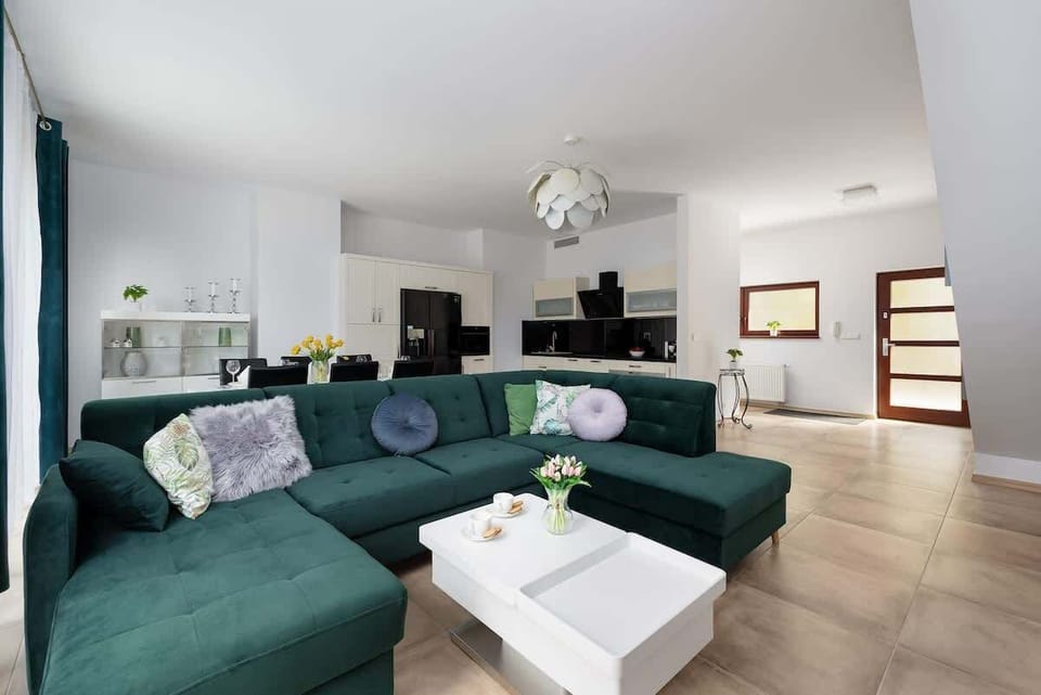 Living room with dining area.