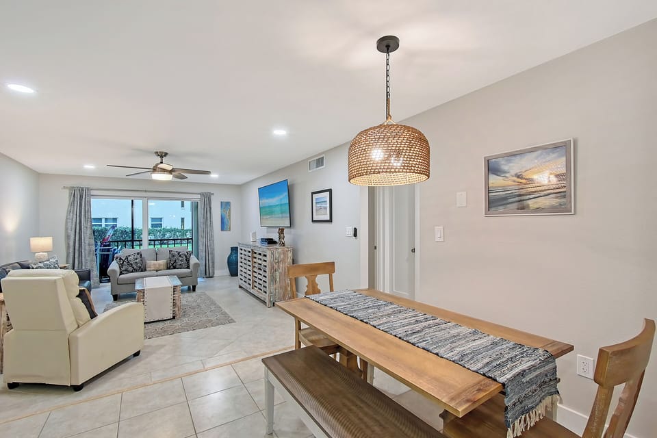 Open concept kitchen, dining and living room