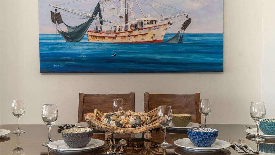 close up of the dining table