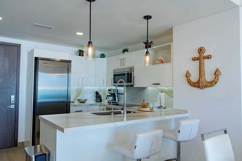 Breakfast bar with comfortable stools