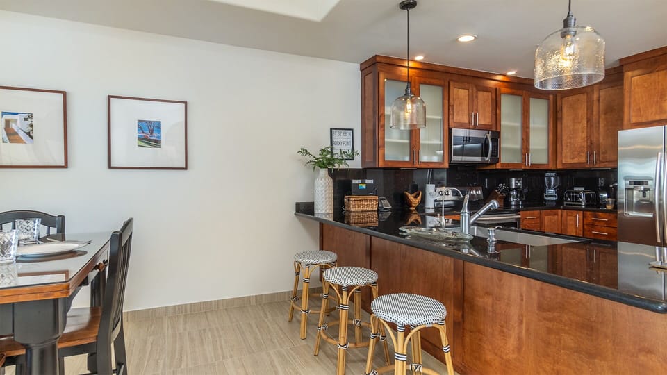 Bar stools at the kitchen counter