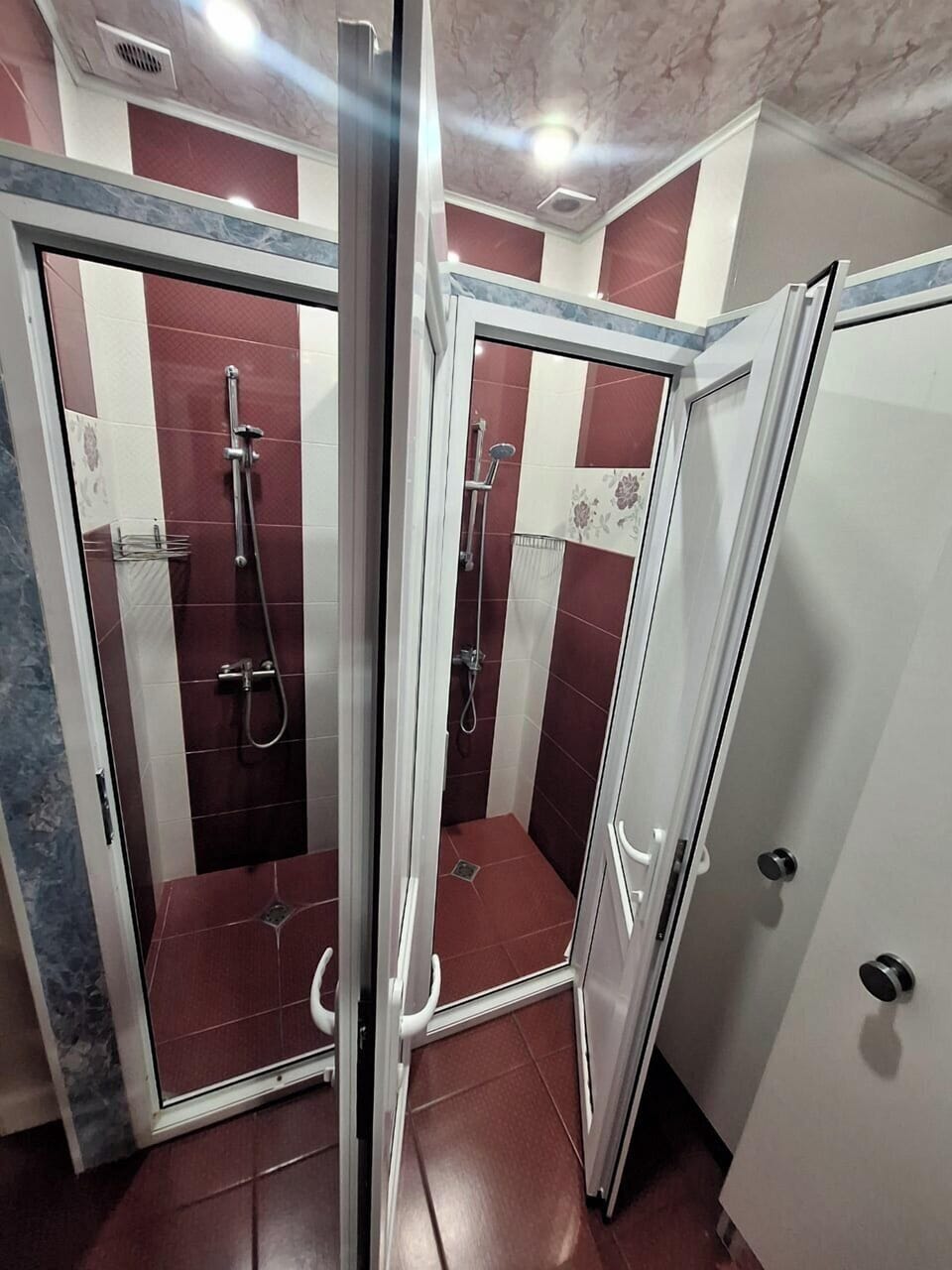 Hair dryer, towels, toilet paper