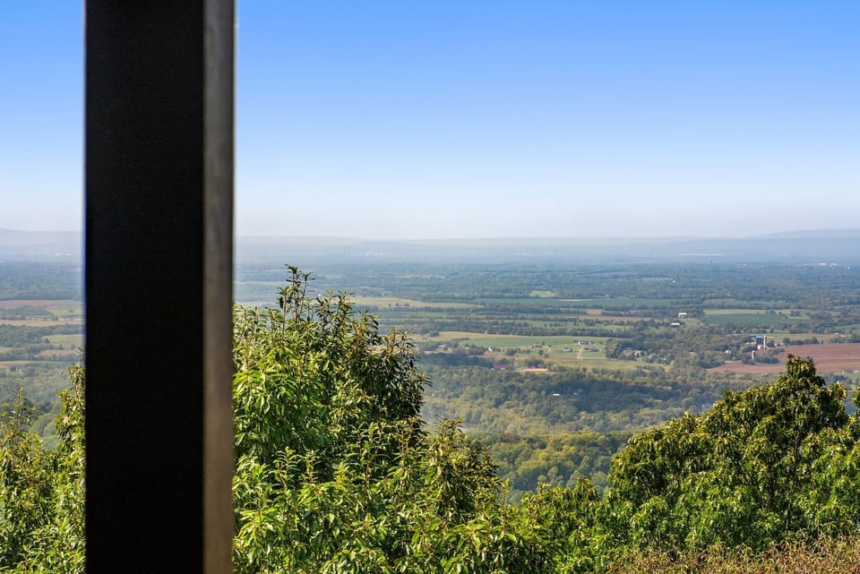The back porch off the loft has unbeatable views of the Shenandoah Valley!