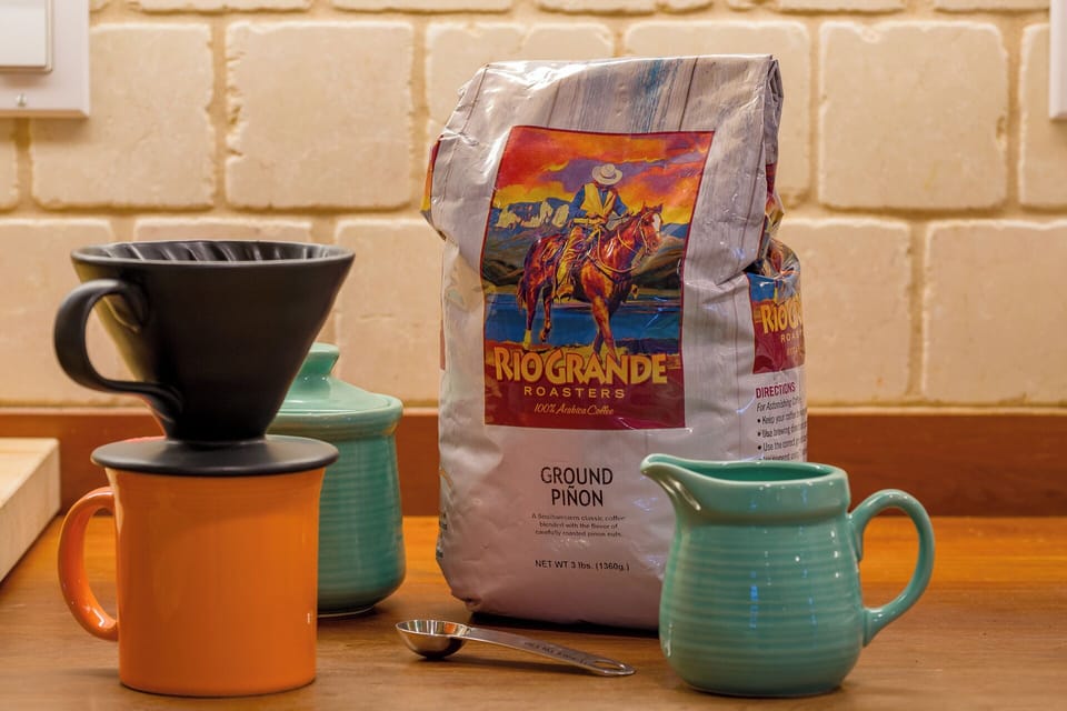 Ground Pinon Coffee is provided