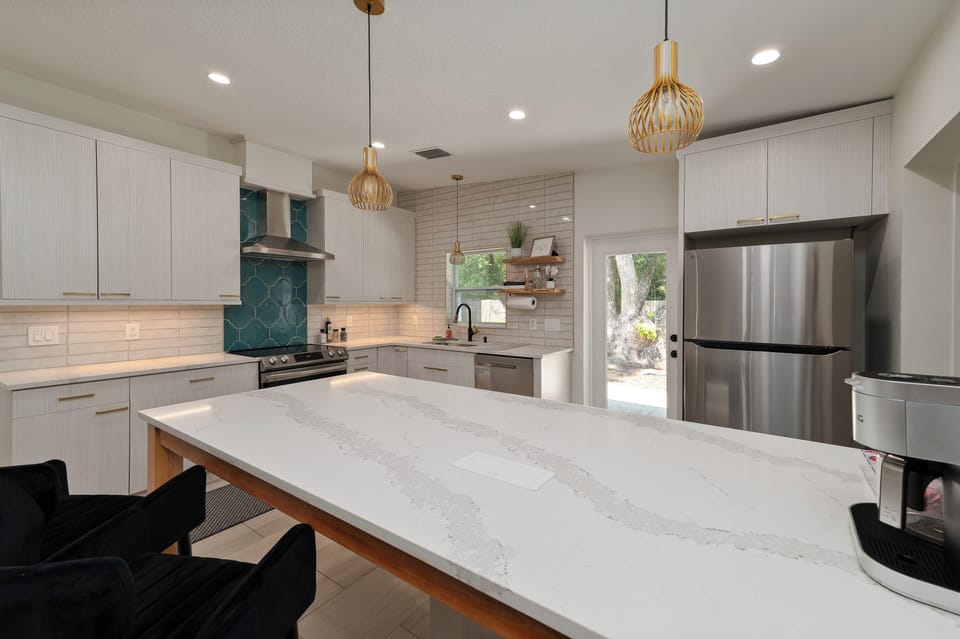 Spacious, updated kitchen with all necessary cookware