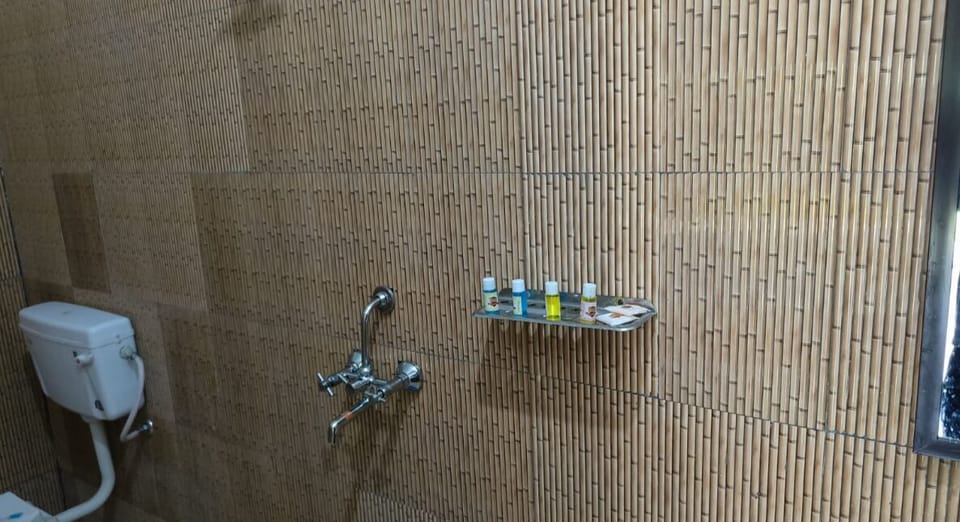 Shower, slippers, towels