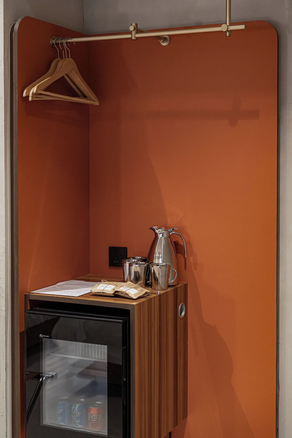 Down comforters, desk, blackout drapes, soundproofing