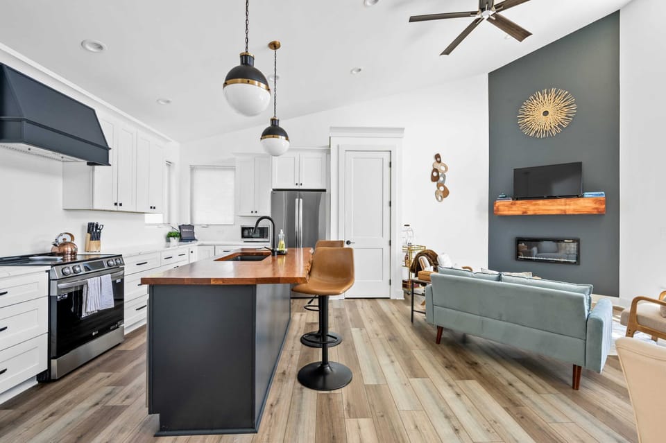 Open-concept living and dining