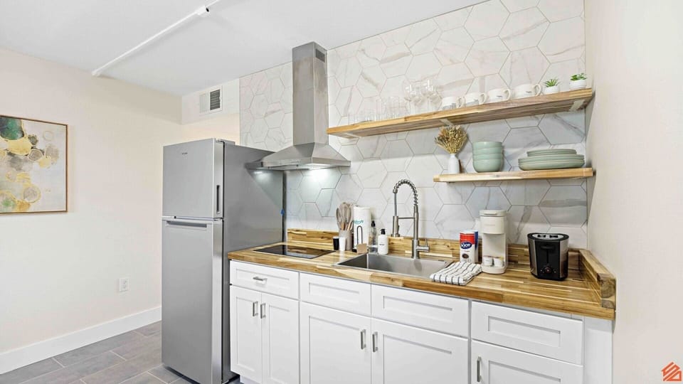 Large kitchen with everything you need to make a meal!