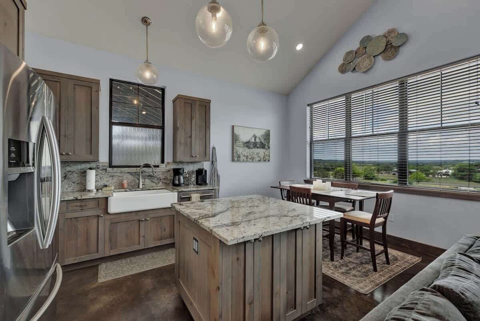 Full kitchen with spacious island.