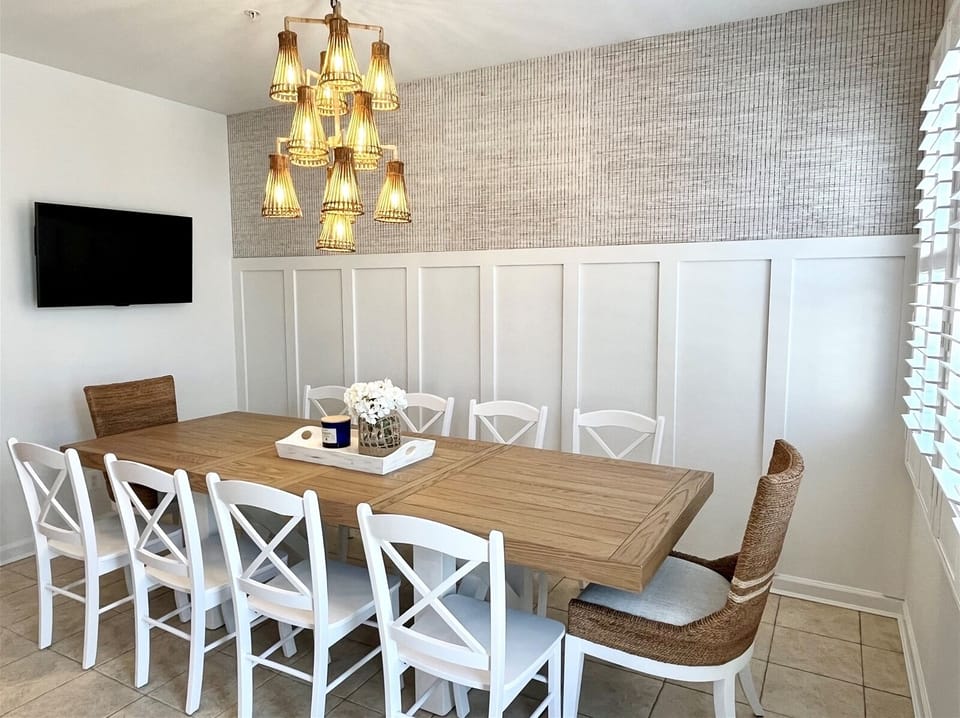 Dining table with seating for 10