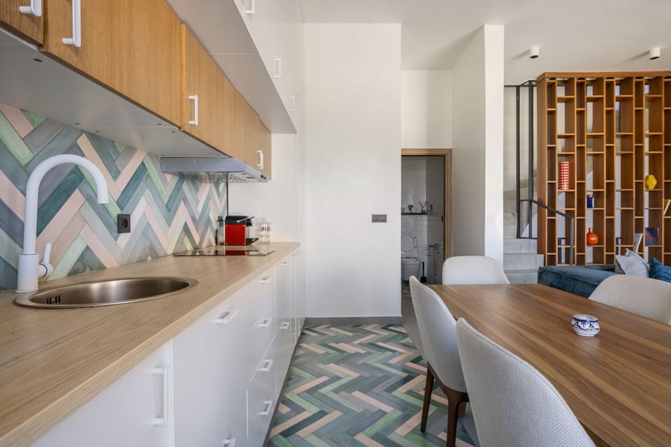 Formal dining area with seating for eight guests