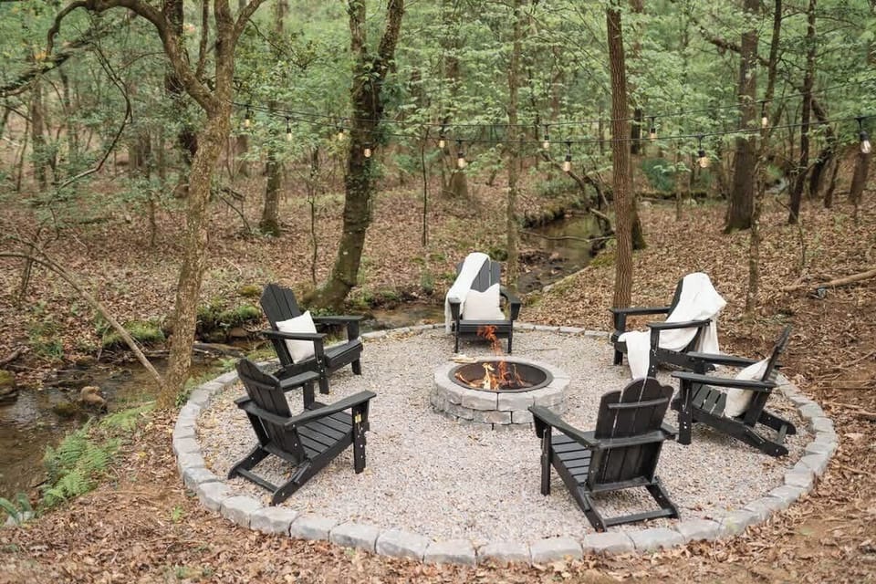 Listen to the sounds of the rippling creek as you enjoy delicious smores at our fire pit!