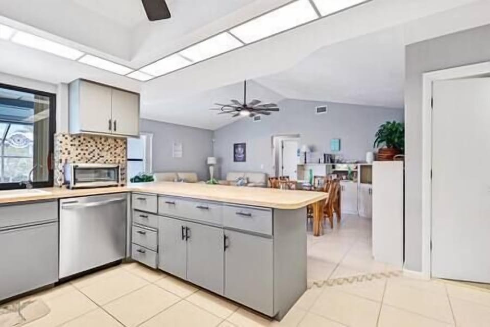 Open spaces make the home feel light and airy.