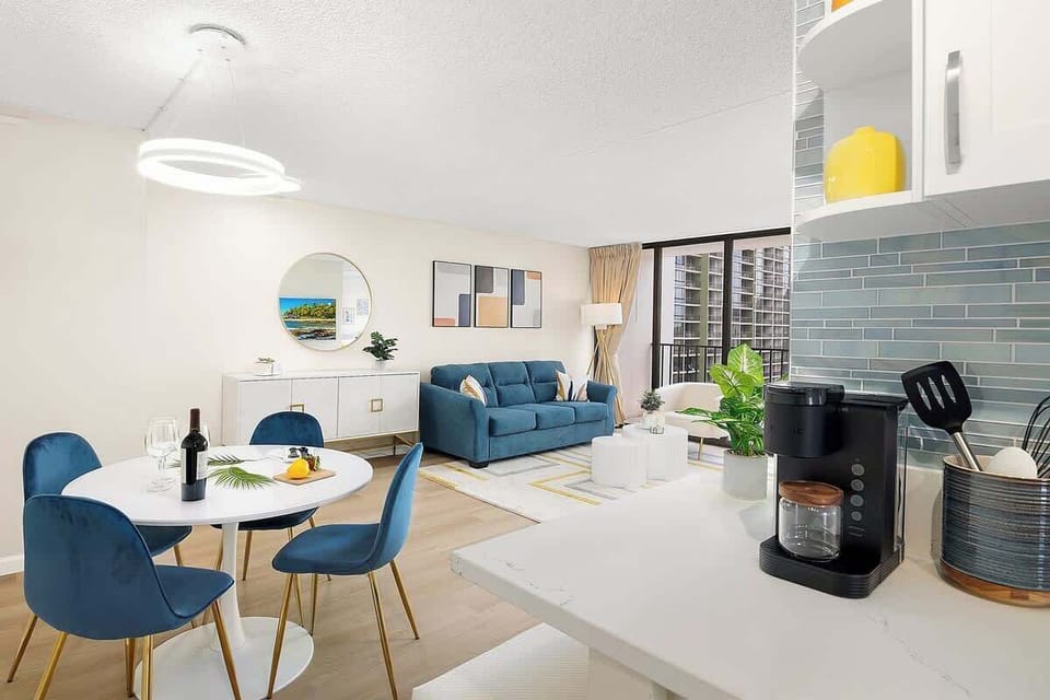 An overview of the living and dining area