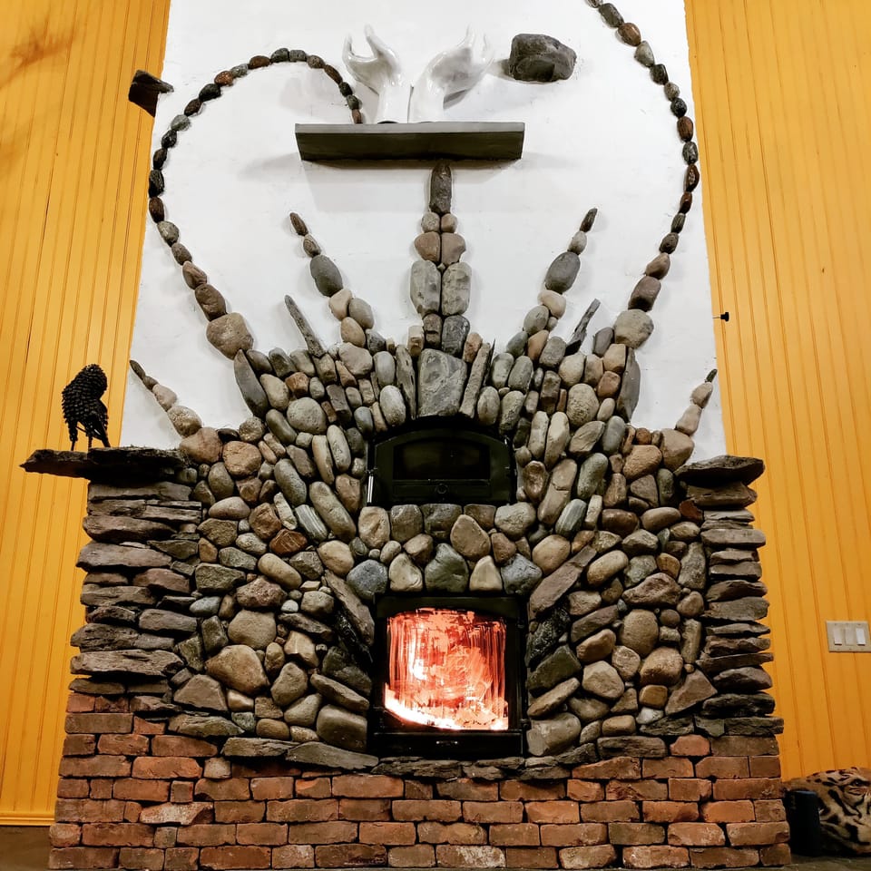 fireplace with pizza oven