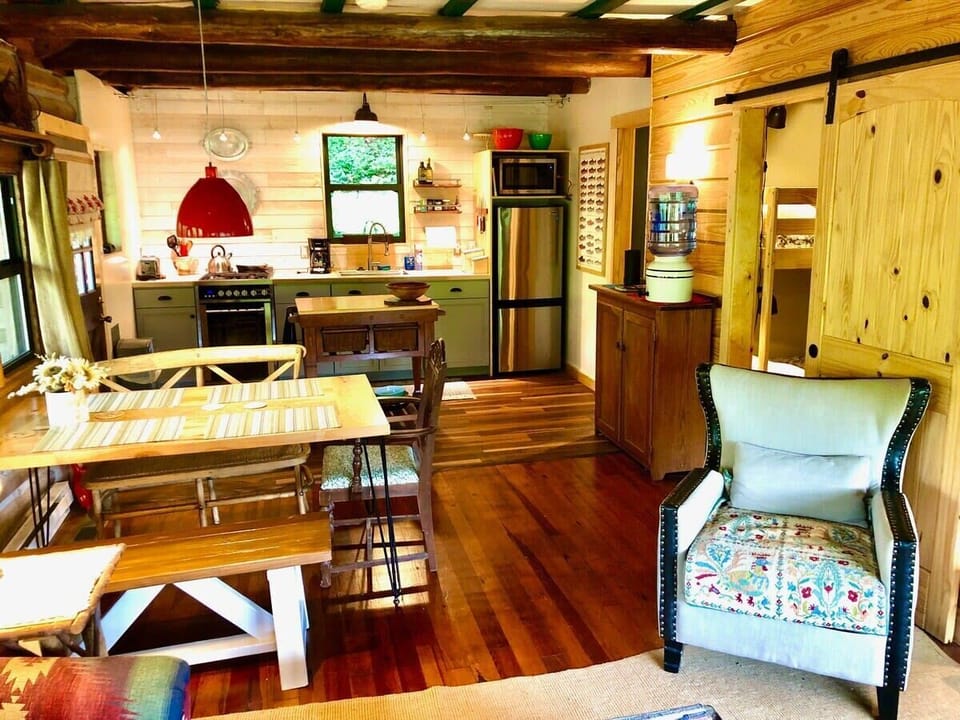 Dining area and kitchen.